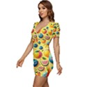 Fruits Fresh Sweet Pattern Low Cut Cap Sleeve Mini Dress View2