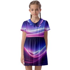 Cosmic Galaxy Quantum Art Nature Kids  Asymmetric Collar Dress by Ravend