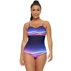 Cosmic Galaxy Quantum Art Nature Retro Full Coverage Swimsuit by Ravend