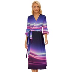 Cosmic Galaxy Quantum Art Nature Midsummer Wrap Dress by Ravend