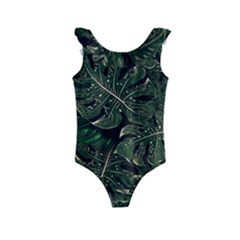 Monstera Plant Tropical Jungle Kids  Frill Swimsuit by Ravend