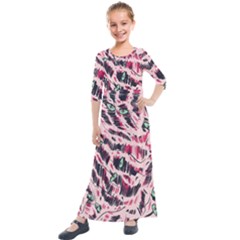 Drawing Notebook Print Reason Kids  Quarter Sleeve Maxi Dress by Ravend