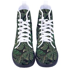 Monstera Plant Tropical Jungle Men s High-top Canvas Sneakers by Ravend