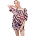 Drawing Notebook Print Reason Oversized Chiffon Top View1