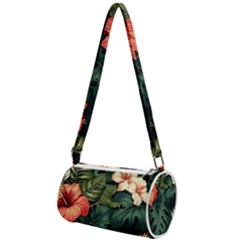 Flowers Monstera Foliage Tropical Mini Cylinder Bag by Ravend