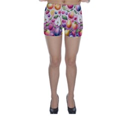 Fruits Apple Strawberry Raspberry Skinny Shorts by Ravend