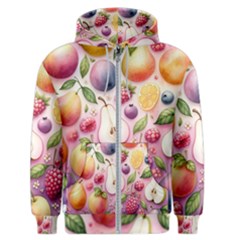 Fruits Apple Strawberry Raspberry Men s Zipper Hoodie by Ravend