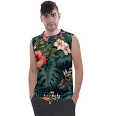 Flowers Monstera Foliage Tropical Men s Regular Tank Top by Ravend