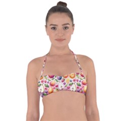 Fruits Apple Strawberry Raspberry Tie Back Bikini Top by Ravend