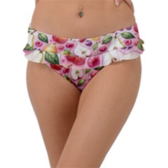 Fruits Apple Strawberry Raspberry Frill Bikini Bottoms by Ravend