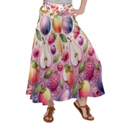 Fruits Apple Strawberry Raspberry Women s Satin Palazzo Pants by Ravend