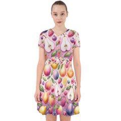 Fruits Apple Strawberry Raspberry Adorable In Chiffon Dress by Ravend