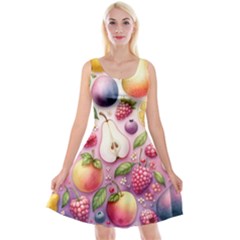 Fruits Apple Strawberry Raspberry Reversible Velvet Sleeveless Dress by Ravend