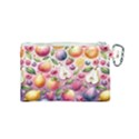 Fruits Apple Strawberry Raspberry Canvas Cosmetic Bag (Small) View2