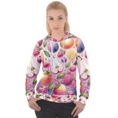 Fruits Apple Strawberry Raspberry Women s Overhead Hoodie by Ravend