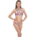 Fruits Apple Strawberry Raspberry Cross Front Halter Bikini Set View1