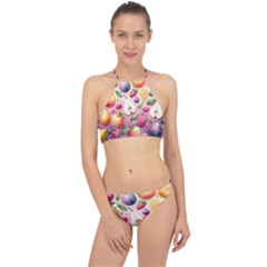 Fruits Apple Strawberry Raspberry Halter Bikini Set by Ravend