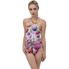 Fruits Apple Strawberry Raspberry Go With The Flow One Piece Swimsuit by Ravend