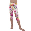 Fruits Apple Strawberry Raspberry Kids  Lightweight Velour Capri Leggings  View1