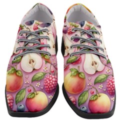 Fruits Apple Strawberry Raspberry Women Heeled Oxford Shoes by Ravend