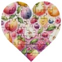 Fruits Apple Strawberry Raspberry Wooden Puzzle Heart View1