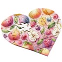 Fruits Apple Strawberry Raspberry Wooden Puzzle Heart View3