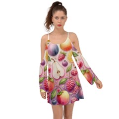 Fruits Apple Strawberry Raspberry Boho Dress by Ravend