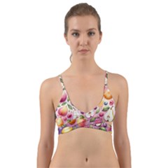 Fruits Apple Strawberry Raspberry Wrap Around Bikini Top by Ravend