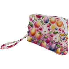 Fruits Apple Strawberry Raspberry Wristlet Pouch Bag (small) by Ravend