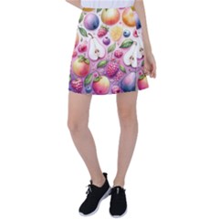 Fruits Apple Strawberry Raspberry Tennis Skirt by Ravend