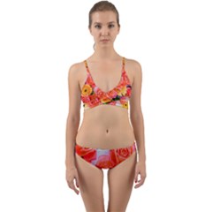 Bouquet Floral Blossom Anniversary Wrap Around Bikini Set by Ravend