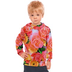 Bouquet Floral Blossom Anniversary Kids  Hooded Pullover by Ravend