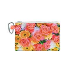 Bouquet Floral Blossom Anniversary Canvas Cosmetic Bag (small) by Ravend