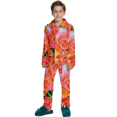 Bouquet Floral Blossom Anniversary Kids  Long Sleeve Velvet Pajamas Set by Ravend