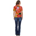 Bouquet Floral Blossom Anniversary Women s Short Sleeve Double Pocket Shirt View4