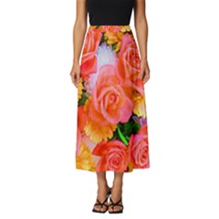 Bouquet Floral Blossom Anniversary Classic Midi Chiffon Skirt by Ravend