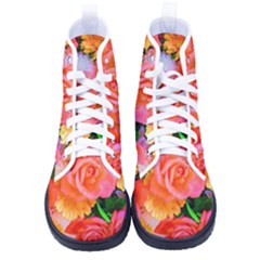 Bouquet Floral Blossom Anniversary Men s High-top Canvas Sneakers by Ravend