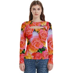 Bouquet Floral Blossom Anniversary Women s Cut Out Long Sleeve T-shirt by Ravend