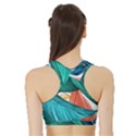 Leaves Tropical Exotic Green Plant Sports Bra with Border View2