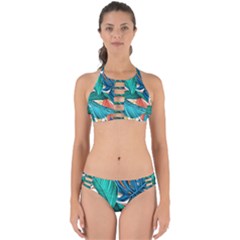 Leaves Tropical Exotic Green Plant Perfectly Cut Out Bikini Set by Ravend