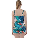 Leaves Tropical Exotic Green Plant Tie Front Two Piece Tankini View2