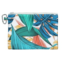 Leaves Tropical Exotic Green Plant Canvas Cosmetic Bag (xl) by Ravend