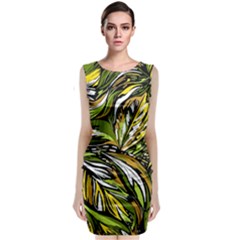 Foliage Pattern Texture Background Classic Sleeveless Midi Dress by Ravend