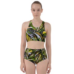 Foliage Pattern Texture Background Racer Back Bikini Set by Ravend