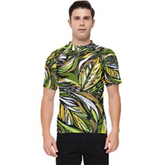 Foliage Pattern Texture Background Men s Short Sleeve Rash Guard by Ravend