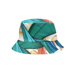 Leaves Tropical Exotic Green Plant Inside Out Bucket Hat (kids) by Ravend