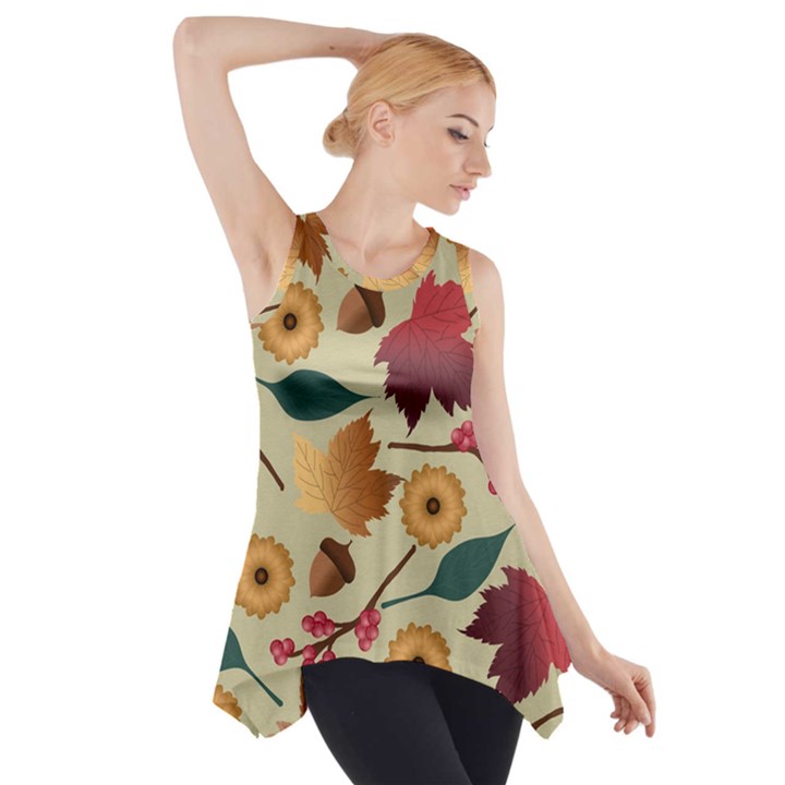 Autumn Leaves Colours Season Side Drop Tank Tunic