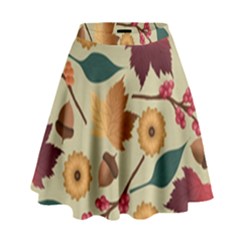 Autumn Leaves Colours Season High Waist Skirt