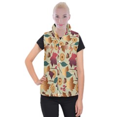 Autumn Leaves Colours Season Women s Button Up Vest by Ravend