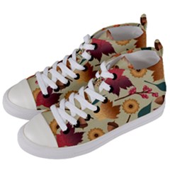 Autumn Leaves Colours Season Women s Mid-top Canvas Sneakers by Ravend